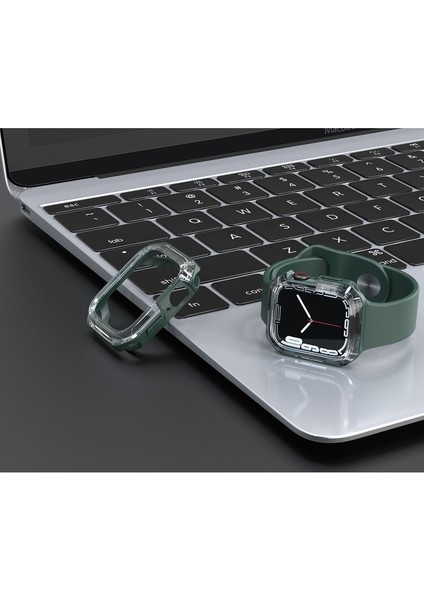 Apple Watch 40MM Uyumlu Zore Watch Gard 08 Sert Pc + Silikon Koruyucu, Koyu Yeşil fiyatları