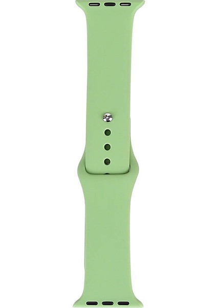 Apple Watch Uyumlu Seri 7 41MM Band Serisi Klasik Kordon Silikon Strap Kayış, Mint Green