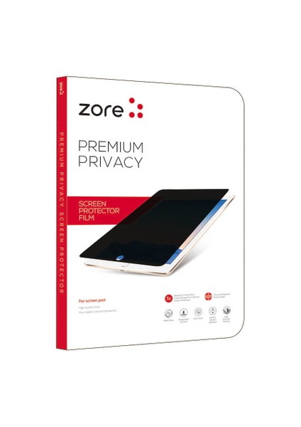 Apple iPad 10.2 (8.nesil) Uyumlu Zore Tablet Privacy Temperli Cam Ekran Koruyucu