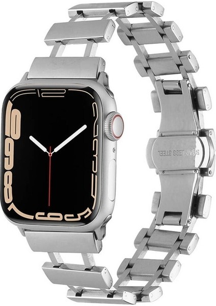 Apple Watch 42MM Uyumlu Zore Krd-96 Metal Kordon, Gümüş