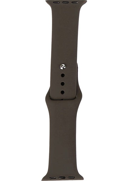 Apple Watch 44MM Uyumlu Band Serisi Klasik Kordon Silikon Strap Kayış, Cocao