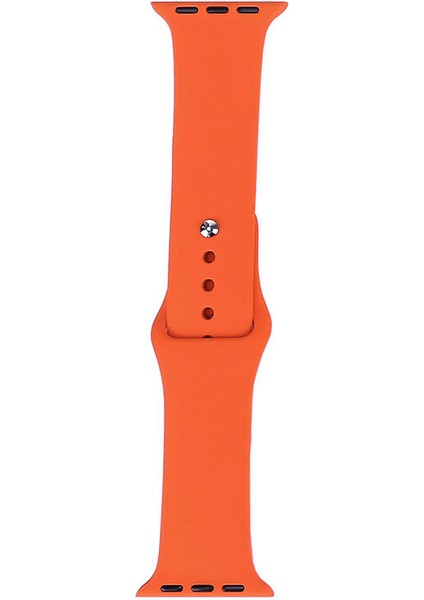 Apple Watch 7 41MM Uyumlu Band Serisi Klasik Kordon Silikon Strap Kayış, Fesh Orange