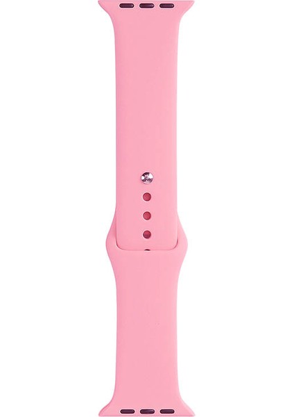 Apple Watch 7 41MM Uyumlu Band Serisi Klasik Kordon Silikon Strap Kayış, Pembe