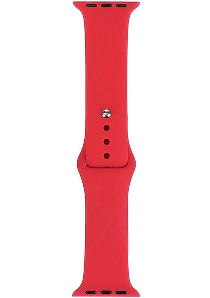 Apple Watch 44MM Uyumlu Band Serisi Klasik Kordon Silikon Strap Kayış, Scarlet