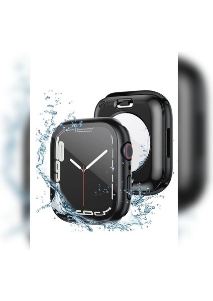 Apple Watch 7 45MM Uyumlu 360 Derece Korumalı Kasa ve Ekran Koruyucu Zore Watch Gard 12, Siyah