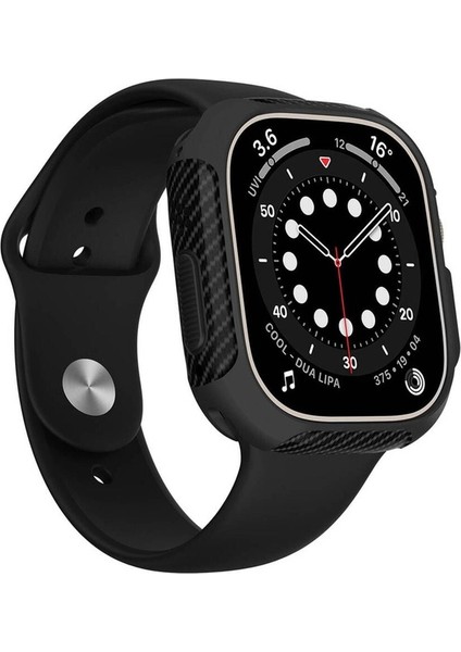 Apple Watch Uyumlu Ultra 49MM Silikon Tpu Kasa Koruyucu Zore Watch Gard 31, Siyah