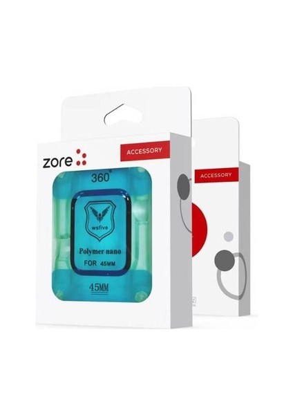 Apple Watch 7 45MM Uyumlu Zore Polymer Nano Ekran Koruyucu + Kolay Uygulama Aparatlı