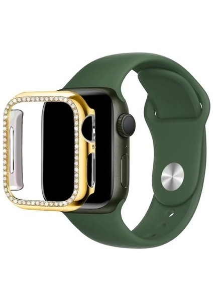 Apple Watch 7 45MM Uyumlu Zore Watch Gard 05 Sert Pc Koruyucu, Gold fiyatları