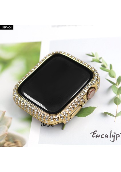 Apple Watch 7 45MM Uyumlu Zore Watch Gard 24 Kenarları Taşlı Sert Pc Kasa ve Ekran Koruyucu, Gold fırsatları
