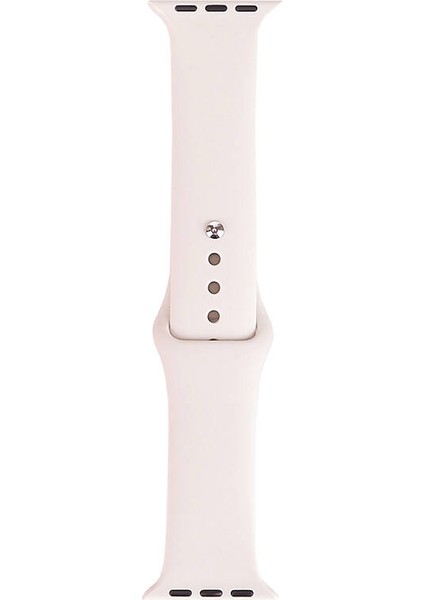 Apple Watch 7 41MM Uyumlu Band Serisi Klasik Kordon Silikon Strap Kayış, Antique White