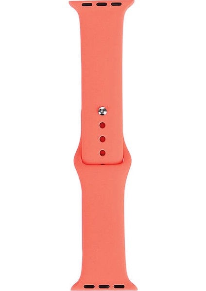 Apple Watch 7 41MM Uyumlu Band Serisi Klasik Kordon Silikon Strap Kayış, Apricot Orange