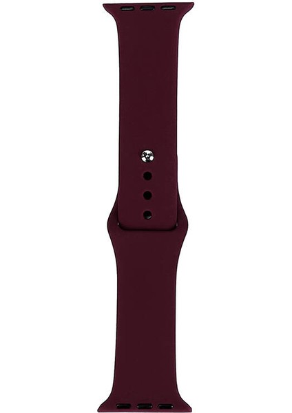 Apple Watch 7 41MM Uyumlu Band Serisi Klasik Kordon Silikon Strap Kayış, Red Wine
