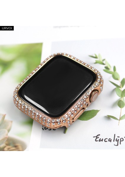 Apple Watch 7 45MM Uyumlu Zore Watch Gard 24 Kenarları Taşlı Sert Pc Kasa ve Ekran Koruyucu, Rose Gold indirimleri
