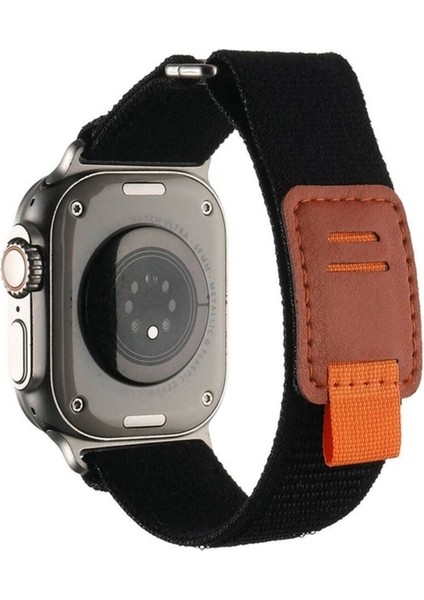 Apple Watch Ultra 49MM Uyumlu Hasır Kordon Zore KRD-106 Strap Kayış, Siyah