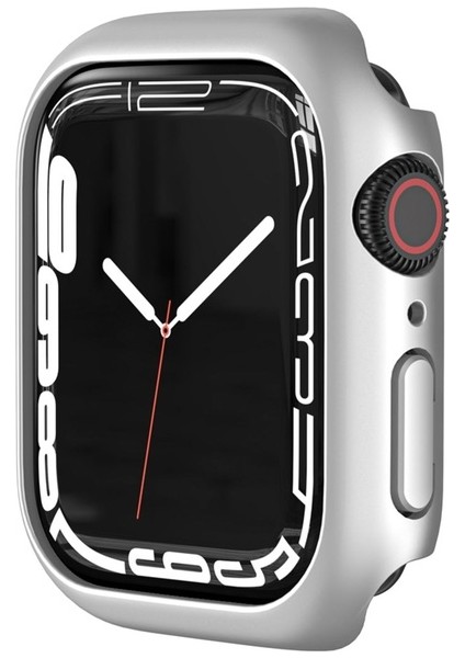 Apple Watch 7 45MM Uyumlu Zore Watch Gard 07 Sert Pc Koruyucu, Gümüş