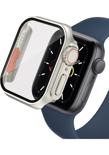 Apple Watch 7-8 45MM - Watch Ultra 49MM Uyumlu Kasa Dönüştürücü ve Ekran Koruyucu Zore Watch Gard 26, Gümüş