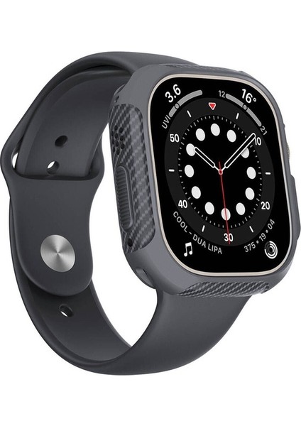 Apple Watch Ultra 49MM Uyumlu Silikon Tpu Kasa Koruyucu Zore Watch Gard 31, Gri
