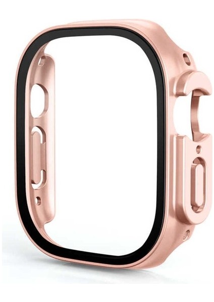 Apple Watch Ultra 49MM Uyumlu Kasa ve Ekran Koruyucu Zore Watch Gard 19, Rose Gold