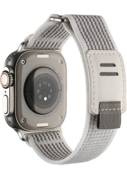 Apple Watch Ultra 49MM Uyumlu Hasır Kordon Zore KRD-106 Strap Kayış, Beyaz