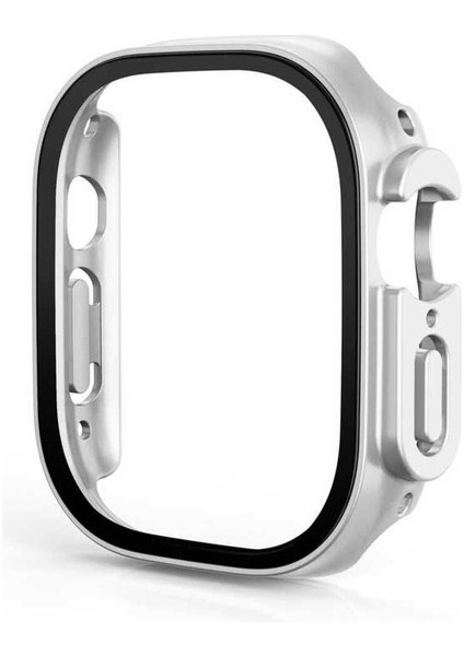 Apple Watch Ultra 49MM Uyumlu Kasa ve Ekran Koruyucu Zore Watch Gard 19, Gümüş