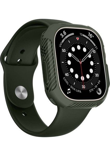 Apple Watch Ultra 49MM Uyumlu Silikon Tpu Kasa Koruyucu Zore Watch Gard 31, Yeşil