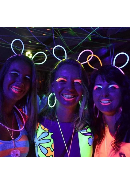 Karanlıkta Parlayan Fosforlu Glow Stick Taç Fosforlu Renkli Taç 6 Adet