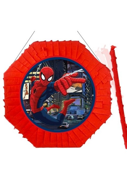 Parti Dükkanım Spiderman Pinyata 42 cm + Sopası