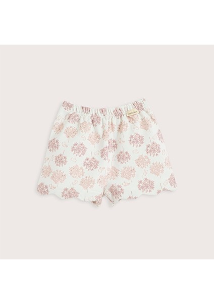 Secret Garden Baskılı Şort Ekru