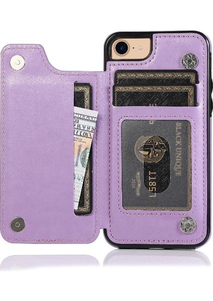 IPhone 6/6s Pu Deri Çift Düğmeler Için Kart Tutucu Kılıf ile Cüzdan (Yurt Dışından)