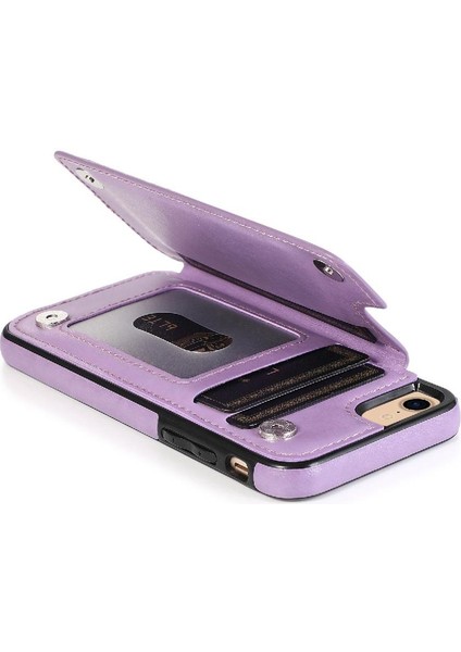 IPhone 6/6s Pu Deri Çift Düğmeler Için Kart Tutucu Kılıf ile Cüzdan (Yurt Dışından)