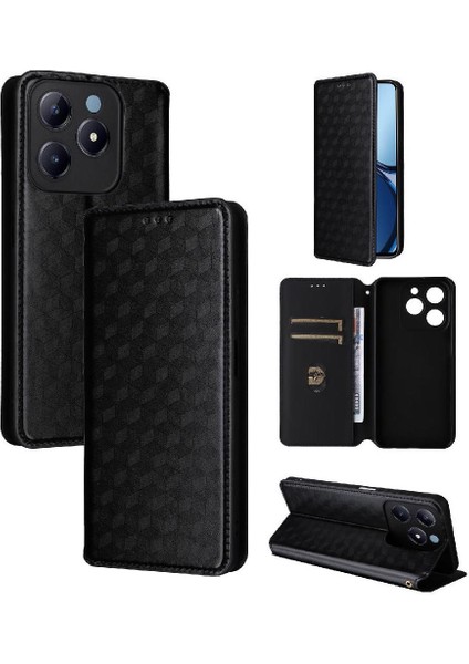 Realme C63 4g Pu Deri Cüzdan Manyetik Kapatma Kartı 3D Için Flip Case (Yurt Dışından) modelleri