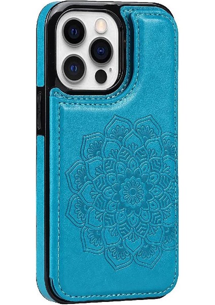 IPhone 14 Için Kart Tutucu Kılıf ile Cüzdan Pro Max Desen Çiçek Kabartmalı (Yurt Dışından)