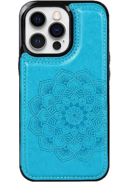 IPhone 14 Için Kart Tutucu Kılıf ile Cüzdan Pro Max Desen Çiçek Kabartmalı (Yurt Dışından)