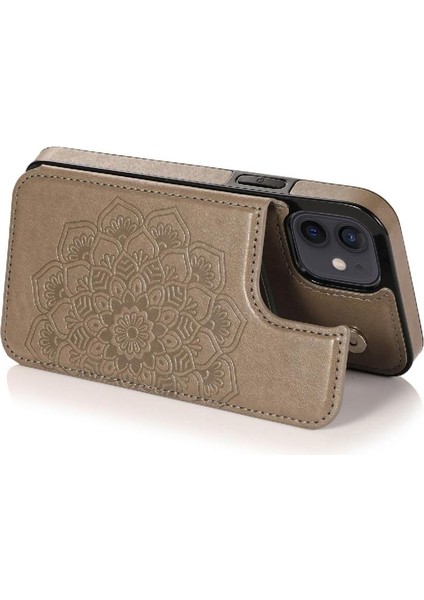 IPhone 12 Mini Kabartmalı Mandala Pu Flip Için Kart Tutucu Kılıf ile Cüzdan (Yurt Dışından) modelleri