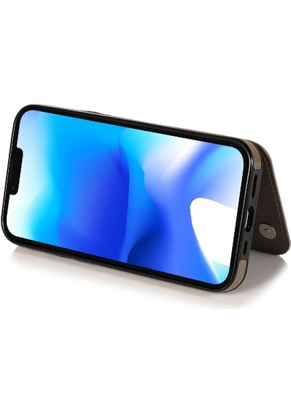 IPhone 15 Için Kart Tutucu Kılıf ile Cüzdan Çevirme Darbeye Dayanıklı Kabartmalı Çift (Yurt Dışından)