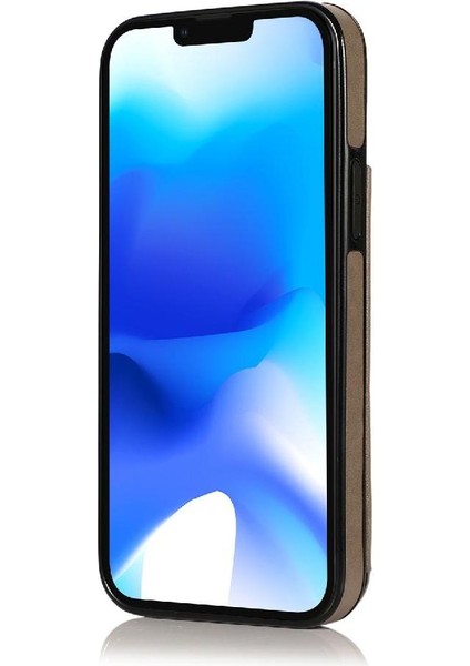 IPhone 15 Için Kart Tutucu Kılıf ile Cüzdan Çevirme Darbeye Dayanıklı Kabartmalı Çift (Yurt Dışından)