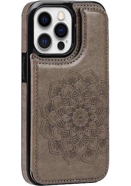 IPhone 15 Için Kart Tutucu Kılıf ile Cüzdan Pro Max Flip Darbeye Mandala (Yurt Dışından)