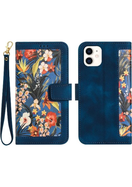 IPhone 12 Mini Manyetik Kapatma Kickstand Kart Tutucu Pu Için Cüzdan Kılıf (Yurt Dışından)