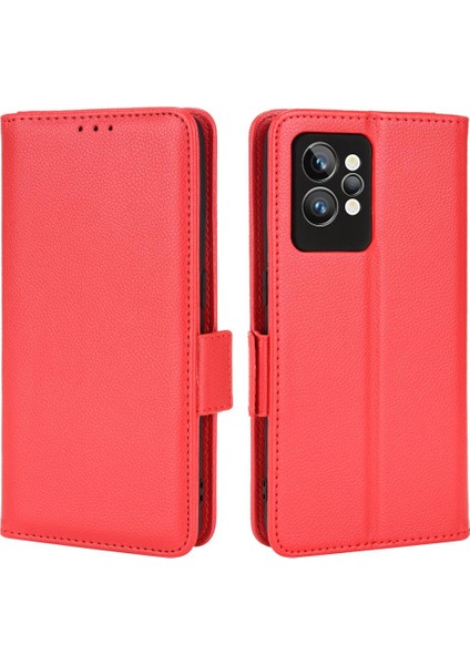 Realme Gt 2 Pro Yan Toka Cüzdan Manyetik Pu Deri Kart Yuvaları Için Kılıf (Yurt Dışından)