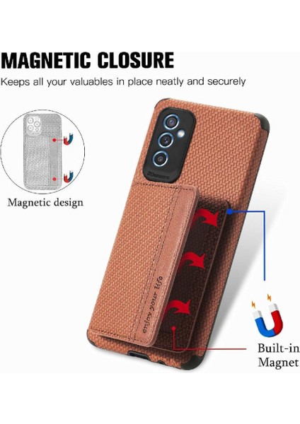 Samsung Galaxy M52 5g Manyetik Kart Tutucu Standı Fonksiyonu Rfıd (Yurt Dışından)
