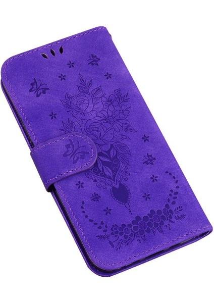 Oppo Oppo 12 5g Için Kickstand Cüzdan Kılıf Kabartma Gül Çiçekler Flip Pu (Yurt Dışından) fırsatları