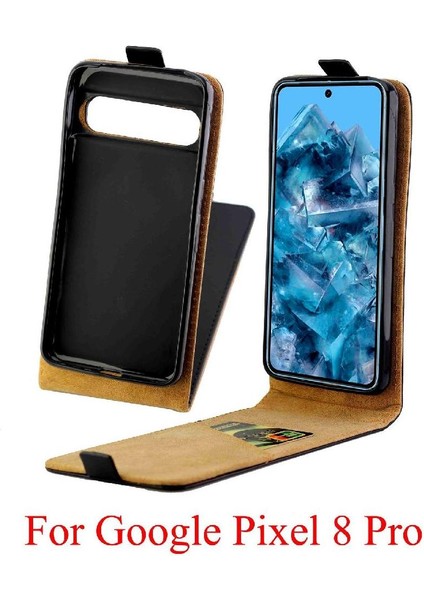 Google Piksel 8 Pro Tpu Deri Kart Yuvası Iş Için Dikey Flip Case (Yurt Dışından)