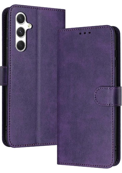 Kart Yuvası Saf Renk ile Samsung Galaxy A25 5g Pu Deri Için Flip Case (Yurt Dışından)
