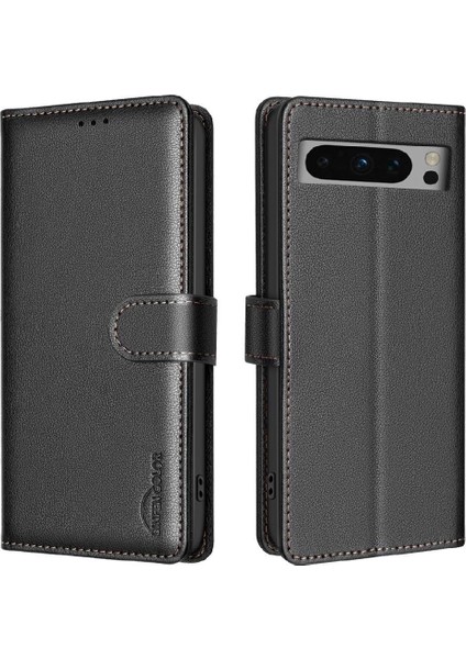 Google Piksel 8 Pro Cüzdan Kart Tutucu Kickstand Rfıd Pu Için Flip Case (Yurt Dışından)