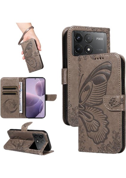 Kredi Kartı Yuvası ile Xiaomi Poco F6 Pro Için Flip Case Yüksek Kalite El (Yurt Dışından)