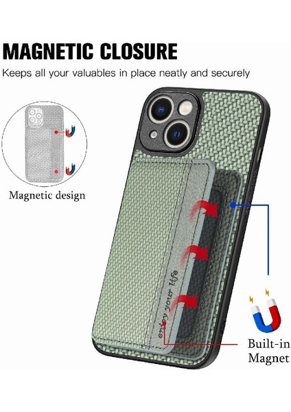 IPhone 14 Artı Manyetik Kart Tutucu Standı Fonksiyonu Rfıd Engelleme (Yurt Dışından)