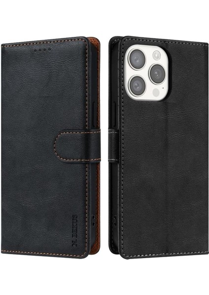 IPhone 15 Pro Için Flip Case Yan Cep Manyetik Kapatma Kart Yuvaları Anti (Yurt Dışından) modelleri