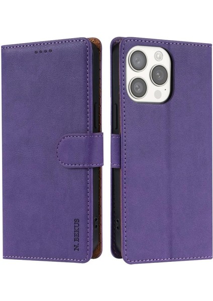 IPhone 13 Için Flip Case Pro Çift Katmanlı Koruma Yan Cep Manyetik (Yurt Dışından)