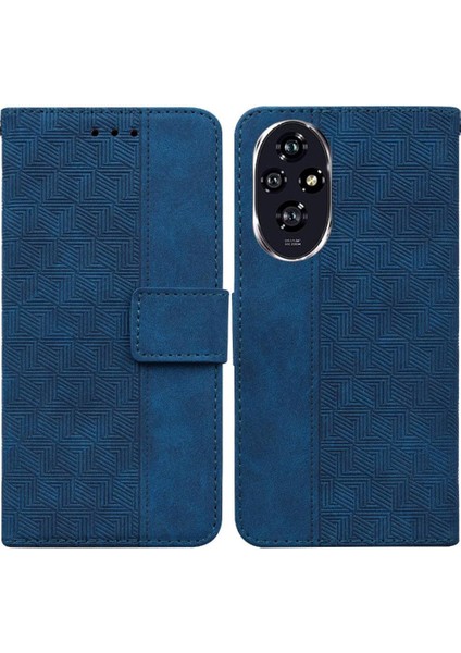 Onur Için Flip Case 200 5g Kickstand Özelliği Geometrik Kabartmalı Flip Folio (Yurt Dışından)