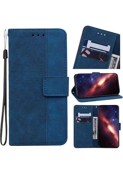 Onur Için Flip Case 200 5g Kickstand Özelliği Geometrik Kabartmalı Flip Folio (Yurt Dışından) indirimleri